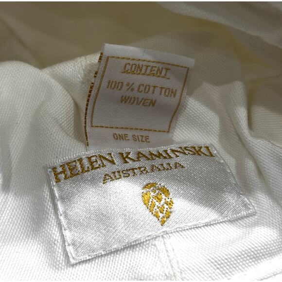 Helen Kaminski Australia Wide-Brim Hat with Tie Sash White One Size